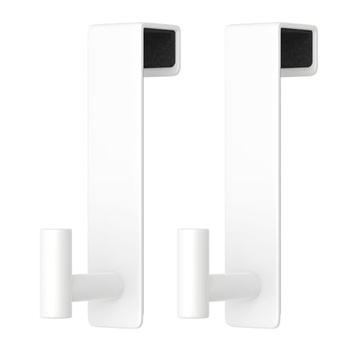 2-Pack Over-the-Door Hooks, Rustproof Stainless Steel Door Hangers, White