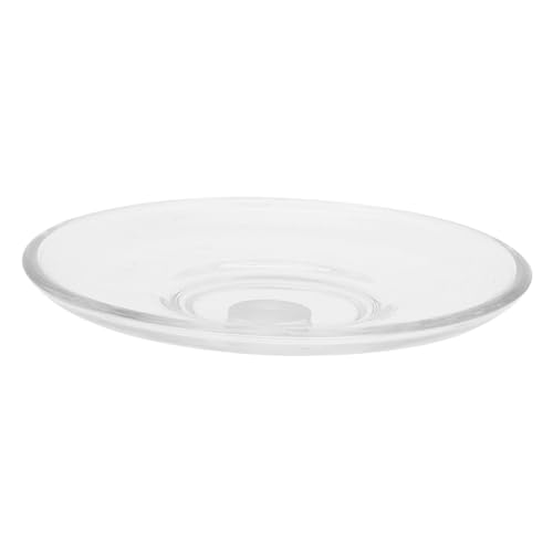 Garneck 2-Pack Small Clear Glass Tea and Coffee Saucers 3.3'' - Elegant, Durable Drinkware