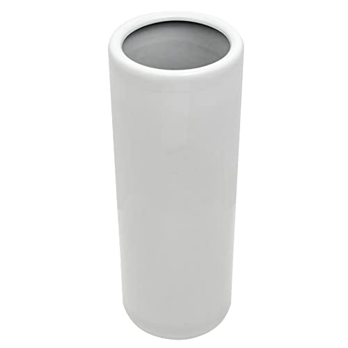 24-Inch Antique White Porcelain Umbrella Stand for Entryway Decor