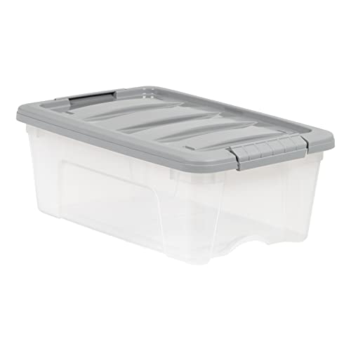12-Quart Plastic Storage Containers with Latching Lids Set of 6