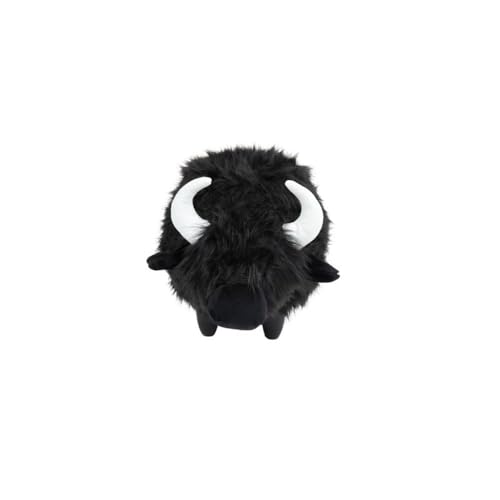 Black Faux Fur Animal Storage Ottoman with Wood Frame