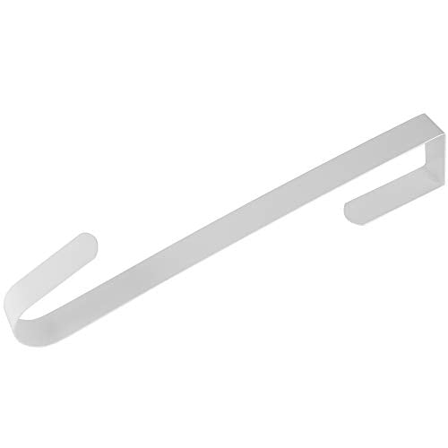 Over the Door Wreath Hanger Hook - 12 Inch White Metal Holder for Doors