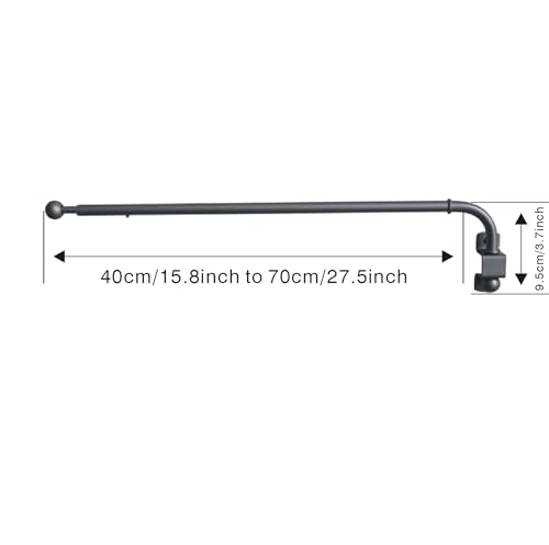 Adjustable Swing Arm Curtain Rods - Set of 2, 15.8 to 27.5 Inch