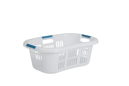 Rubbermaid 1.5-Bushel Large Hip-Hugger Laundry Basket, White