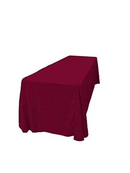 LA Linen Polyester Poplin Washable Rectangular Tablecloth, Stain and Wrinkle Resistant Table Cover 90x156, Fabric Table Cloth for Dinning, Kitchen, Party, Holiday 90 by 156-Inch, Cranberry