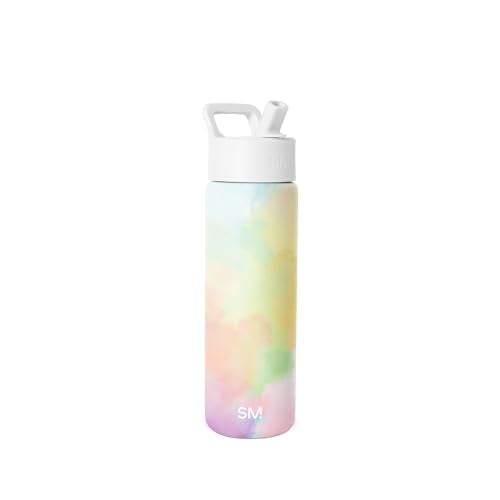 22oz Insulated Stainless Steel Water Bottle with Straw - Tie Dye
