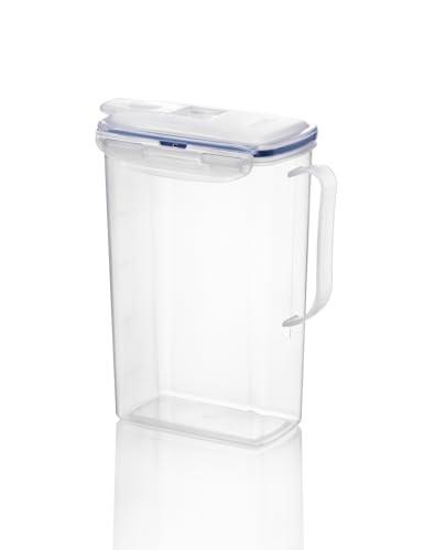 2-Quart Clear Plastic Water Pitcher with Lid - BPA-Free Fridge Door Jug