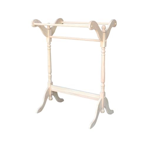 HomeStock Hardwood Quilt Rack with Butcher Block Surface, 39.6" Tall, Organizing & Display