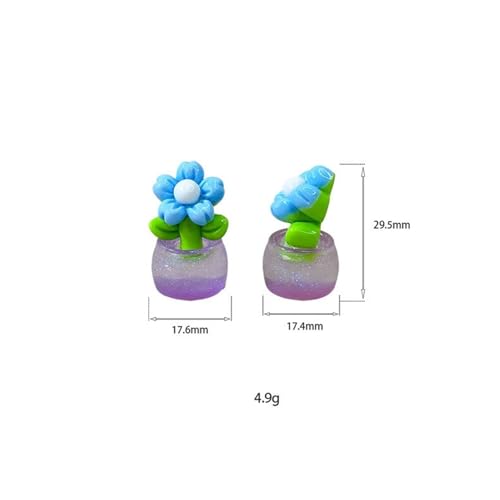 Magnetic Decorative Hinge Toppers - Glow-in-the-Dark Flower Set of 6
