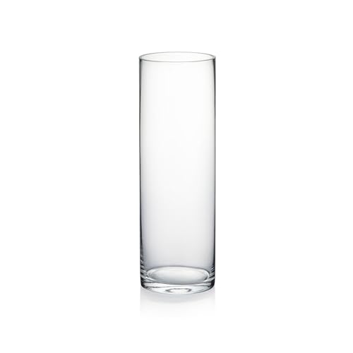 Clear Cylinder Glass Vase 4" x 12" for Centerpieces & Floating Candles