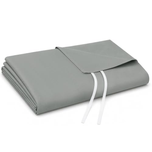 Grey Cotton Duvet Cover for Weighted Blanket 60"x80" - Soft & Breathable