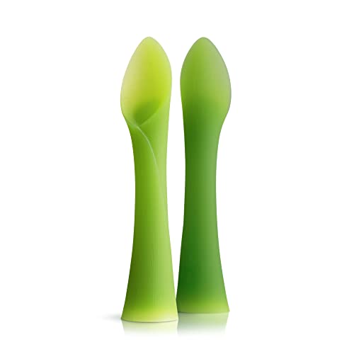 Silicone Baby Training Spoons for Self Feeding & Weaning 2pk