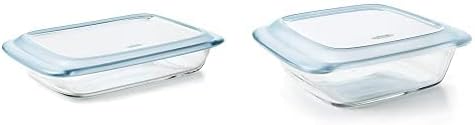 OXO Good Grips Glass Baking Dish Set - Freezer-to-Oven Safe, 3 Qt & 2 Qt with Lids, Clear