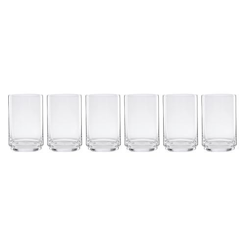 Stackable Crystal Cooler Glasses, 17-oz Highball Drinkware Set of 6