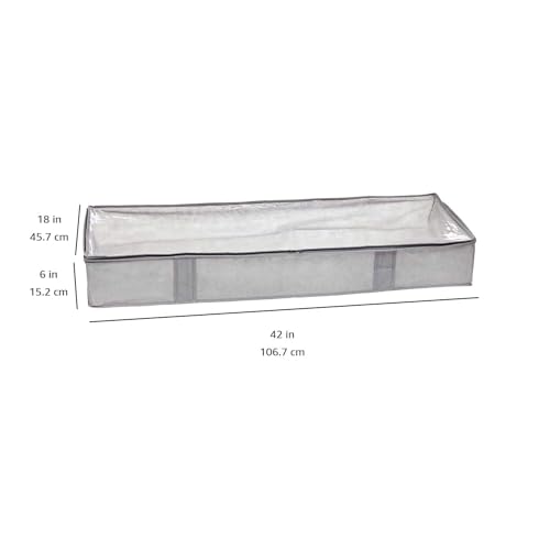 Under Bed Storage Bags for Clothes and Blankets, 18x42x6 Gray 2-Pack
