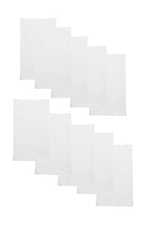 10-Pack Cotton Fingertip Towels, Reversible Velour and Terry, 11x18 Inch