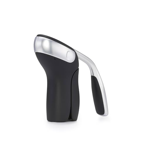 OXO Steel Wine Bottle Opener with Foil Cutter - 2.1 / Corkscrew, Stainless & Black