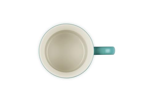 Stoneware Vancouver Coffee Mug, 14 oz, Gold Handle Riviera Blue