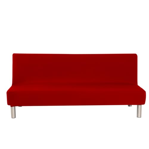High Stretch Armless Futon Cover Slipcover, Machine Washable Red
