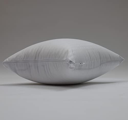 24x24 Waterproof Euro Pillow Protectors - Zippered Feather Proof Covers (2 Pack)