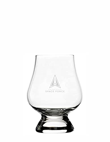 United States Space Force Mini Whisky Glass 2.5oz Etched Military Logo - Compatible with Glencairn Accessories