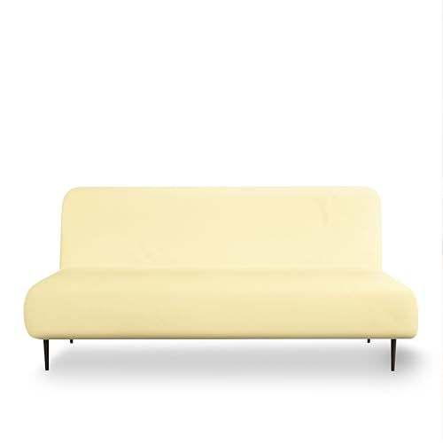 Full Size Stretch Futon Cover - Soft Elastic Slipcover in Pearl Ivory