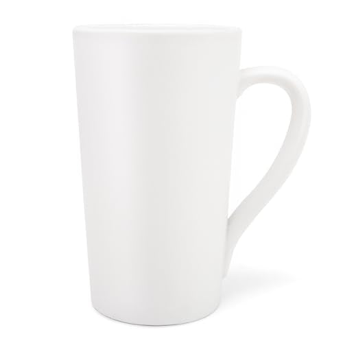 YINUOWEI 20oz White Ceramic Coffee Mug Large Tall Coffee Cup with Handle