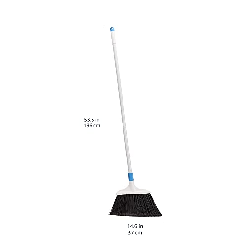 Heavy-Duty Outdoor Floor Broom with Stiff Bristles & 3-Piece Handle
