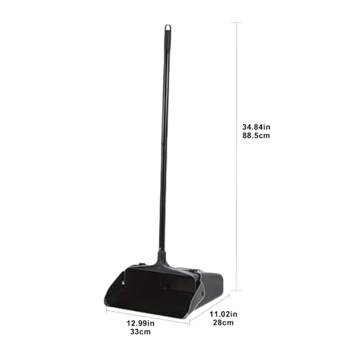 Heavy Duty Upright Commercial Dustpan with Long Handle & Wheels
