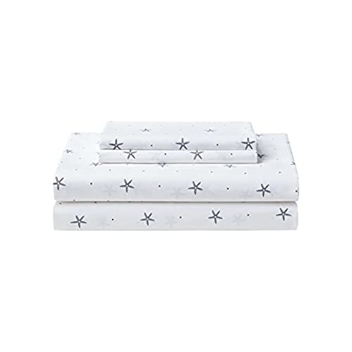 Nautica - Twin Sheet Set, Crisp & Tailored Cooling Sheets with a Smooth Cotton Percale Lightweight Feel - Bed Sheets with Matching Pillowcase & Fitted Sheet (Star Spangled Coastal Navy)