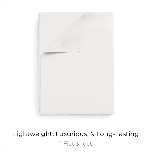 Queen Size Flat Sheet, Soft Microfiber Cooling Top Sheet, White