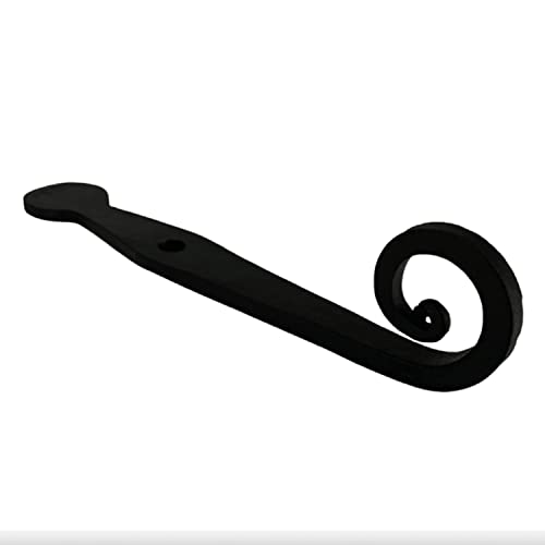 Wrought Iron Rat Tail Shutter Dogs - Colonial Style Tiebacks (Pair)