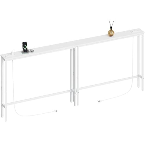 78.8-Inch Narrow Console Table with Charging Station and USB Ports