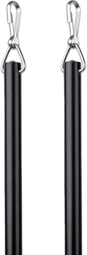 Aluminum Curtain Wand - 48-Inch Drapery Pull Rod, Metallic Black (2 Pack)