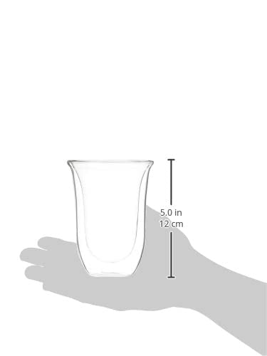 Double Walled Thermal Latte Glasses, 7.5 oz Insulated Glass Set of 2