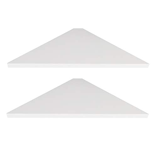 Floating Corner Wall Shelves - Set of 2 Waterproof ABS Shelves for Home Decor