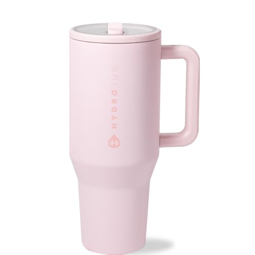 HydroJug Traveler 32oz Insulated Water Bottle with Handle & Straw - Pink Sand