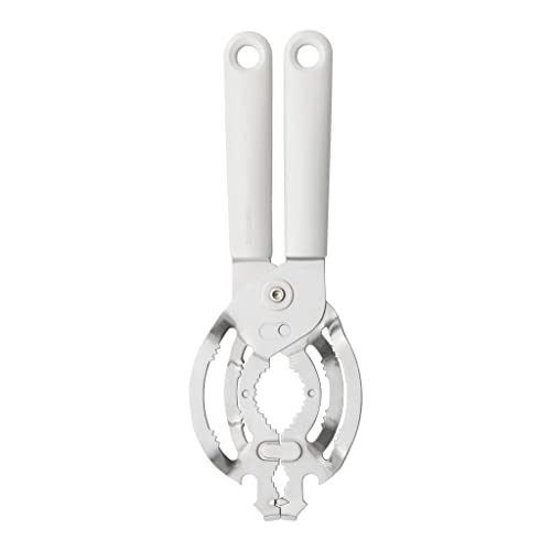 Brabantia Tasty+ Universal Can, Jar, Bottle Opener (Light Grey) Easy to use, Unscrews Small or Large Caps, Tops Lids