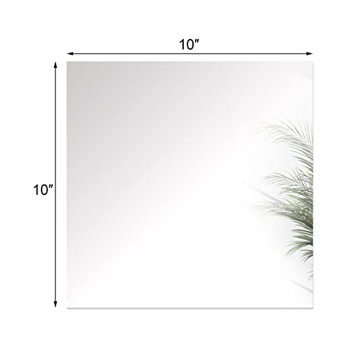 12-Piece 10x10 Inch Square Glass Mirror Tiles for Centerpieces and Wall Decor