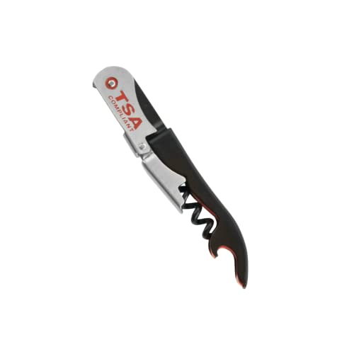 Syphax Industries TSA Compliant Travel Corkscrew Bottle Opener - 1 Pack, Black