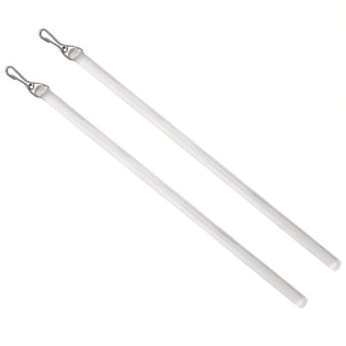 17-Inch Clear Curtain Pull Wand with Metal Hook - 2 Pack
