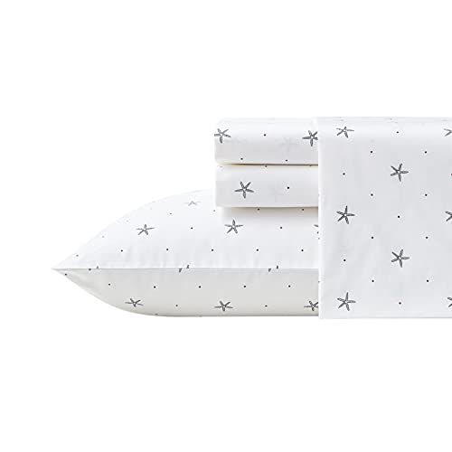 Nautica - Twin Sheet Set, Crisp & Tailored Cooling Sheets with a Smooth Cotton Percale Lightweight Feel - Bed Sheets with Matching Pillowcase & Fitted Sheet (Star Spangled Coastal Navy)