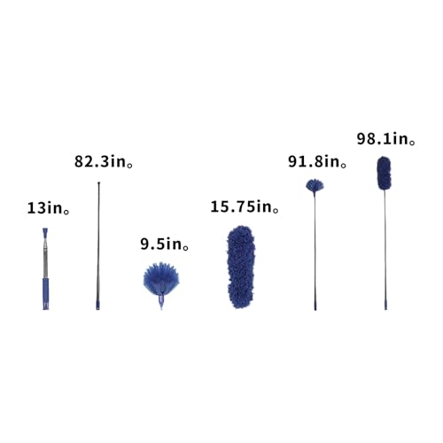 Cobweb Duster Kit with 100-Inch Extension Pole & 2 Washable Duster Heads