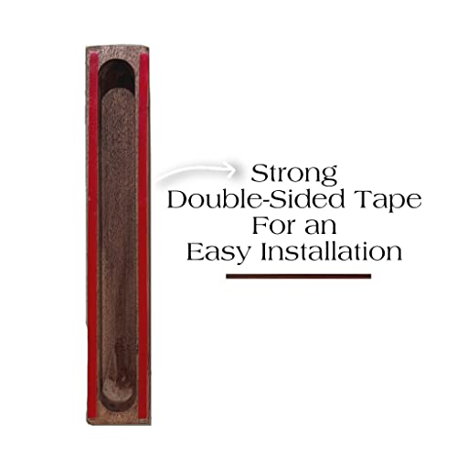 7-Inch Wooden Mezuzah Case for Door - Modern Peel and Stick Jewish Decor