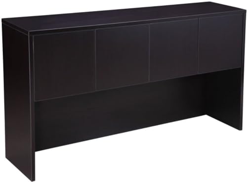 Boss Office Products Holland U-Shape Executive Desk with File Storage & Hutch, 66" Mocha