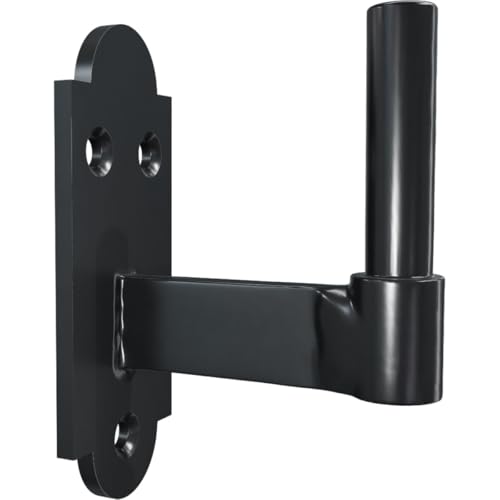 Black Stainless Steel Shutter Pintel on Plate, 2 1/4" Offset - Pair