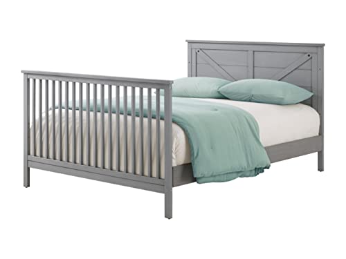 4-in-1 Convertible Nursery Crib Set with Toddler Guard Rail and Bed Conversion