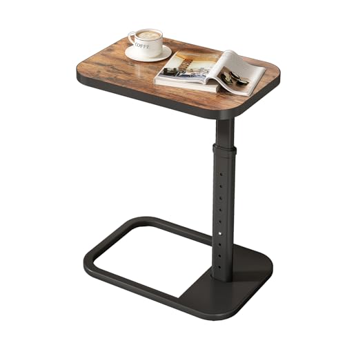 Adjustable C-Shaped End Table - 9-Level Height Side Table for Couch