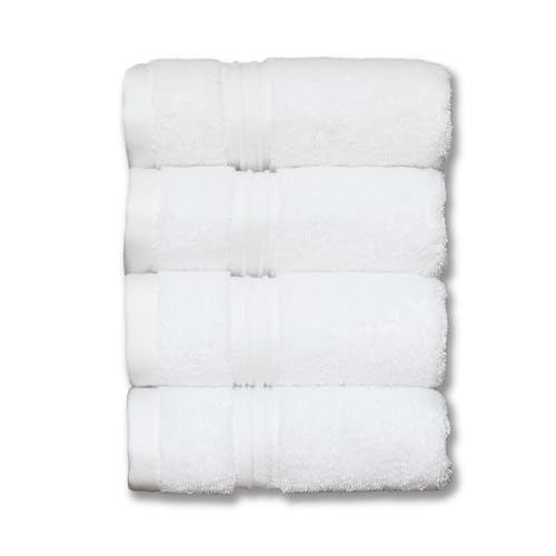 4-Piece Turkish Cotton Washcloth Set - 700 GSM Plush Hanging Bath Towels