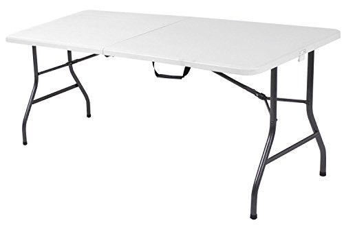6ft Fold-in-Half Folding Table, Portable Indoor Outdoor Utility Table